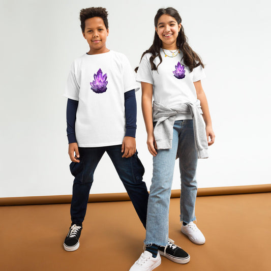 Amethyst Crystal Fairycore T Shirt | Unisex Cotton Tee | Black or White | XS to XL | Kawaii Aesthetic Graphic Top