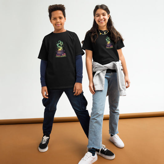 Witchy Cauldron Fairycore T Shirt | Unisex Tee | Black or White | XS to XL | Cottagecore Mushrooms | Pastel Magic Graphic Top