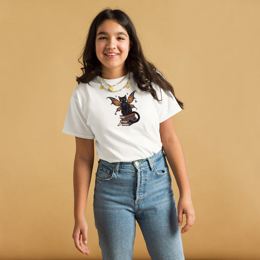 Cute Dragon T Shirt | Kids and Teens | Unisex 100 percent Cotton | Black or White | XS to XL | Fantasy Fairycore Graphic Tee