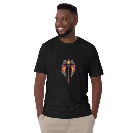 Fairy Viking Winged Sword T Shirt | Unisex 100 percent Cotton Tee | Black or White | XS to XL | Phoenix Wings Blade | Fantasy Angelcore Top