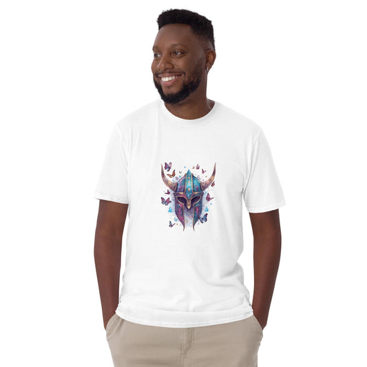 Fairy Viking Helmet T Shirt | Unisex 100 percent Cotton | Black or White | XS to XL | Butterfly Crystal Norse Aesthetic Tee