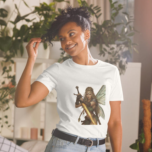 Fairy Viking Warrior T Shirt | Unisex | Black or White | Fantasy Fairycore Sword Graphic