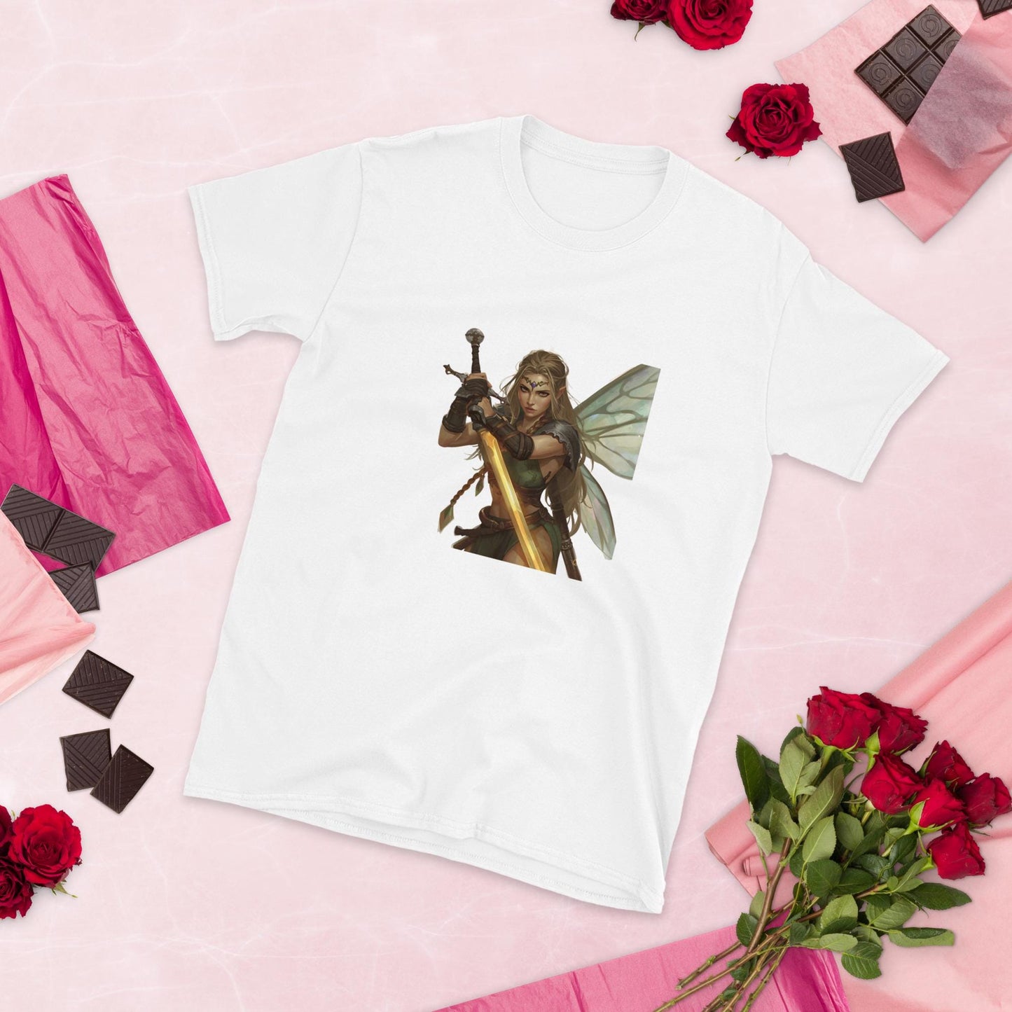 Fairy Viking Warrior T Shirt | Unisex | Black or White | Fantasy Fairycore Sword Graphic