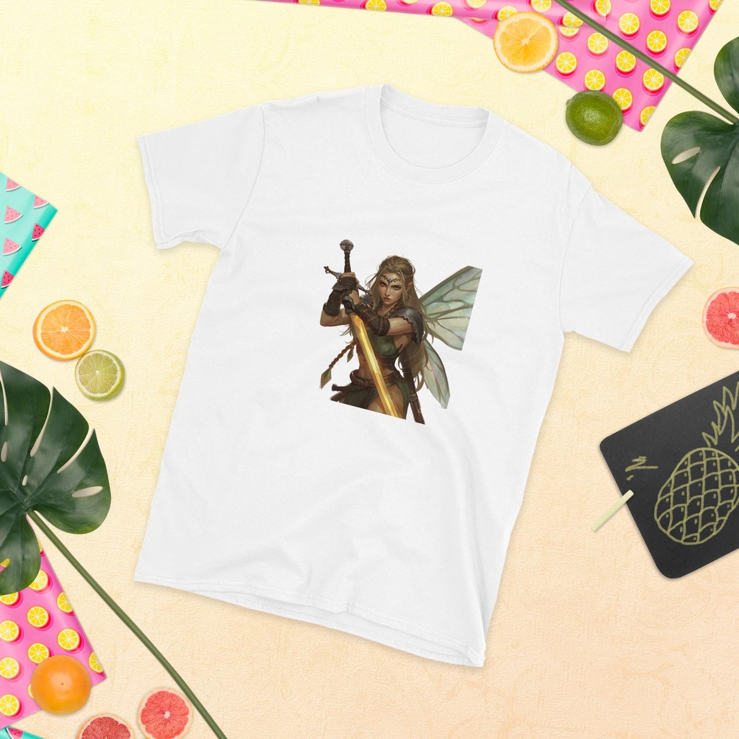 Fairy Viking Warrior T Shirt | Unisex | Black or White | Fantasy Fairycore Sword Graphic