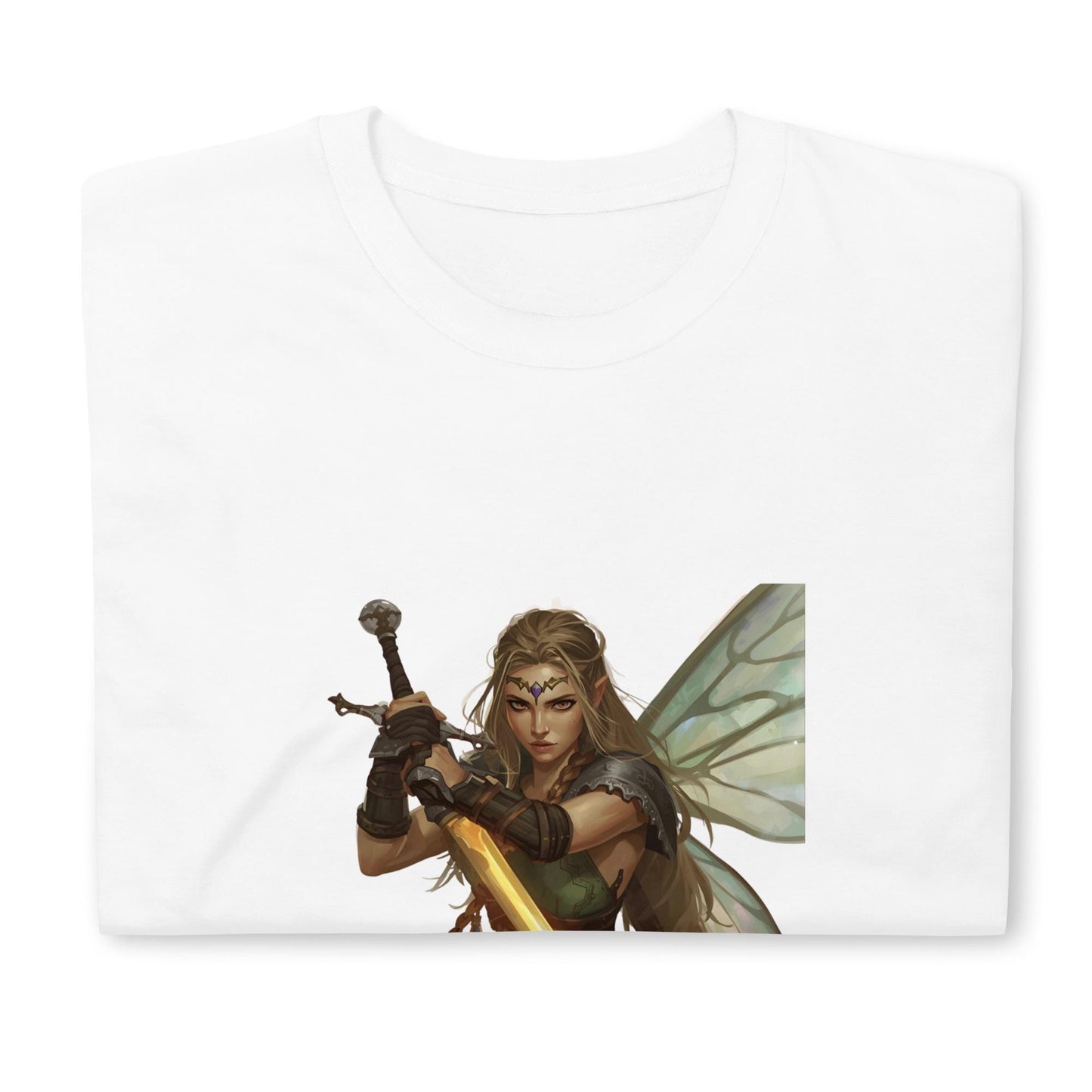 Fairy Viking Warrior T Shirt | Unisex | Black or White | Fantasy Fairycore Sword Graphic