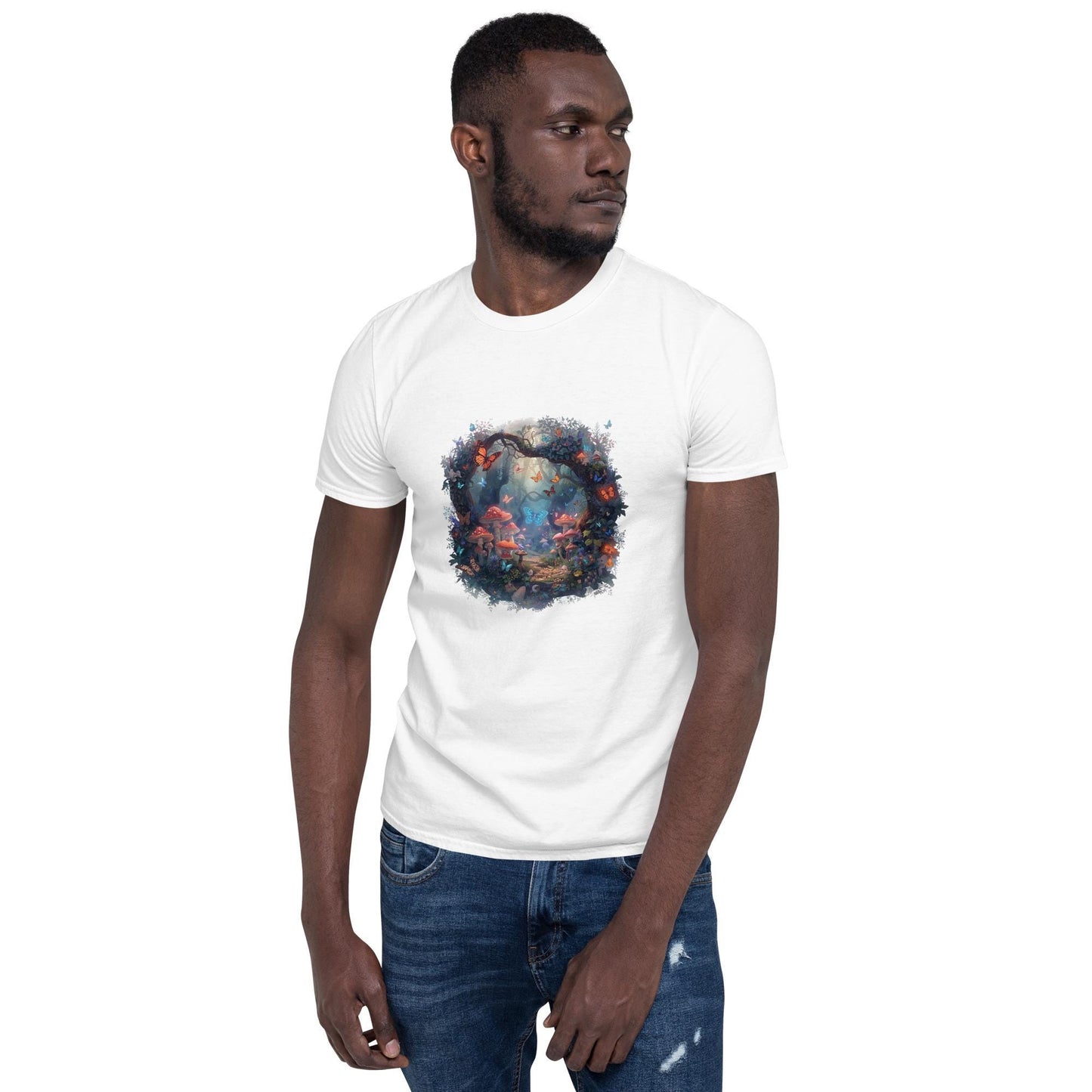 Enchanted Butterfly Forest Portal T Shirt | Fairycore Mushroom Grove | Fantasy Woodland Graphic