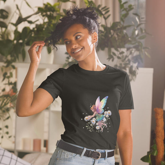 Daisy Garden Fairy T-Shirt | Pastel Wings Fairycore Graphic | Black or White | Unisex Tee