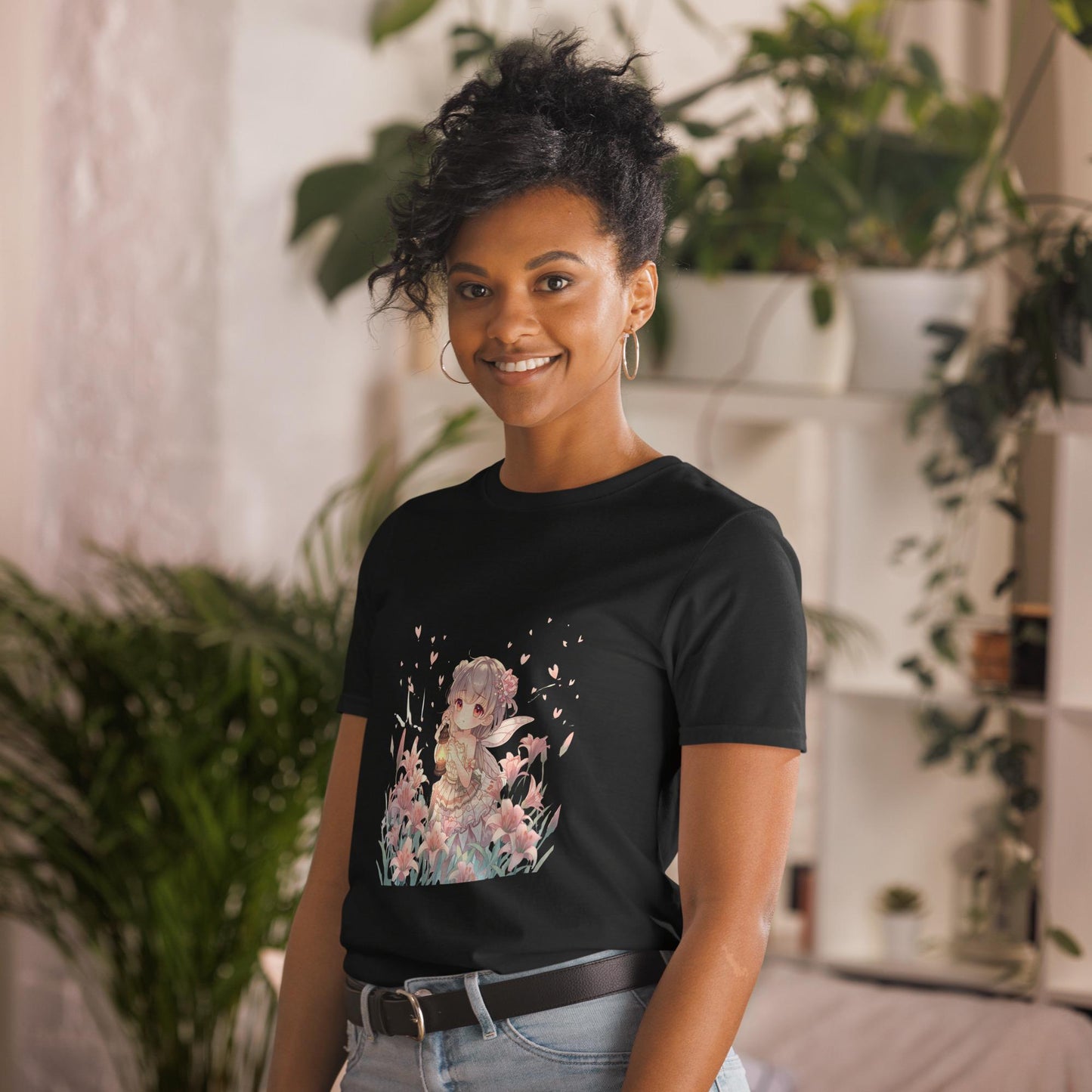 Floral Fairy T-Shirt | Chibi Pastel Fairycore Graphic | Black or White