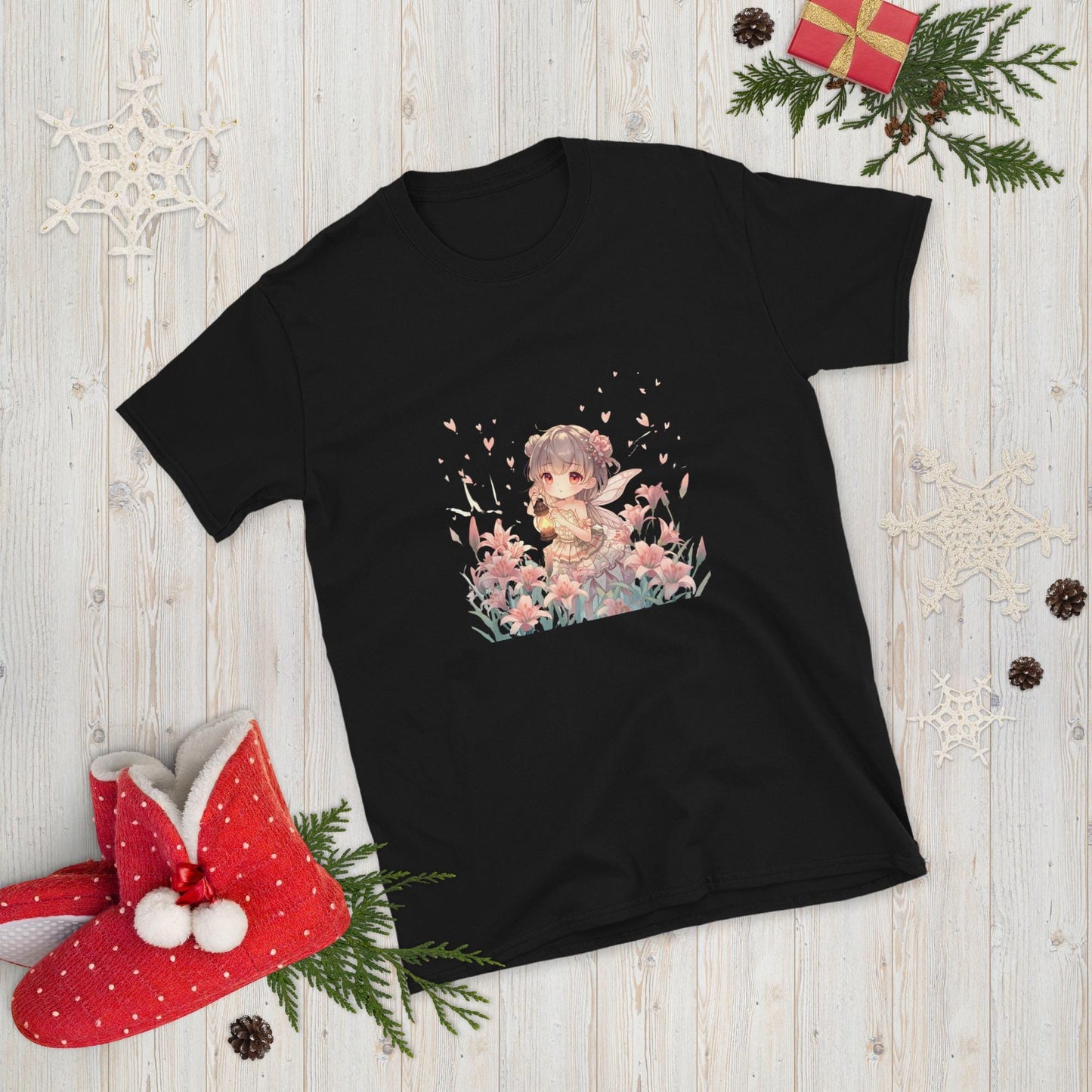 Floral Fairy T-Shirt | Chibi Pastel Fairycore Graphic | Black or White