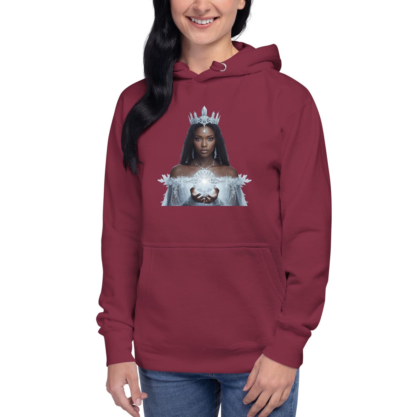 Fantasy Christmas Hoodie | Winter Queen Graphic | Unisex Cozy Holiday Sweatshirt