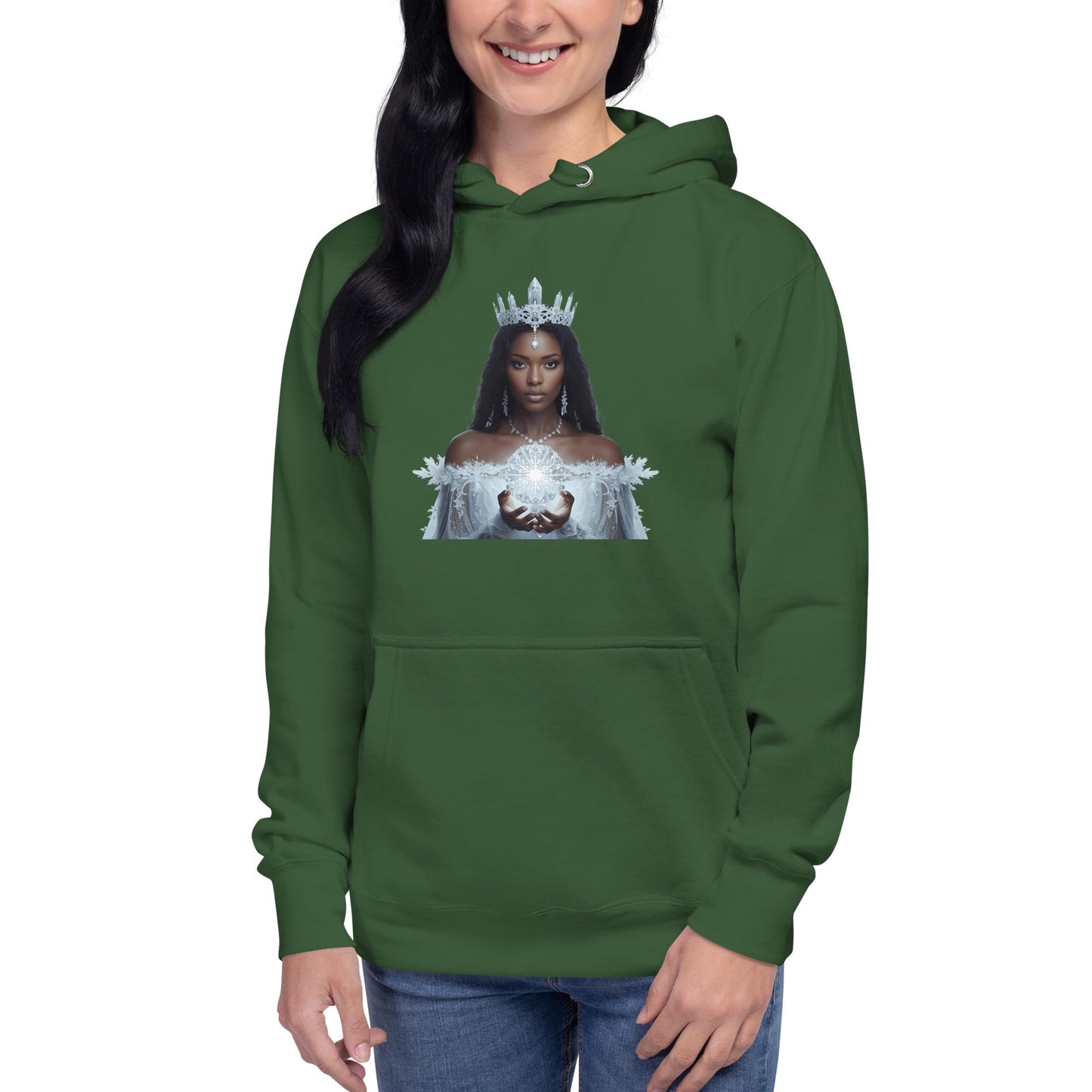 Fantasy Christmas Hoodie | Winter Queen Graphic | Unisex Cozy Holiday Sweatshirt