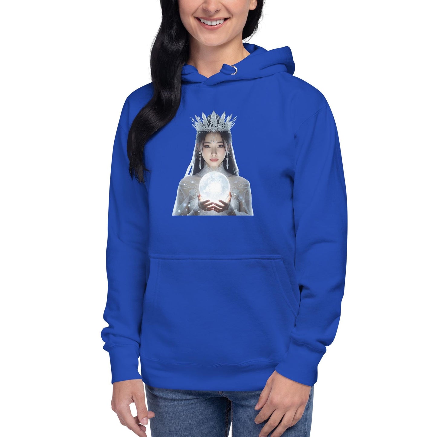 Fantasy Christmas Winter Queen Hoodie | Unisex Holiday Sweatshirt | Crystal Orb Graphic