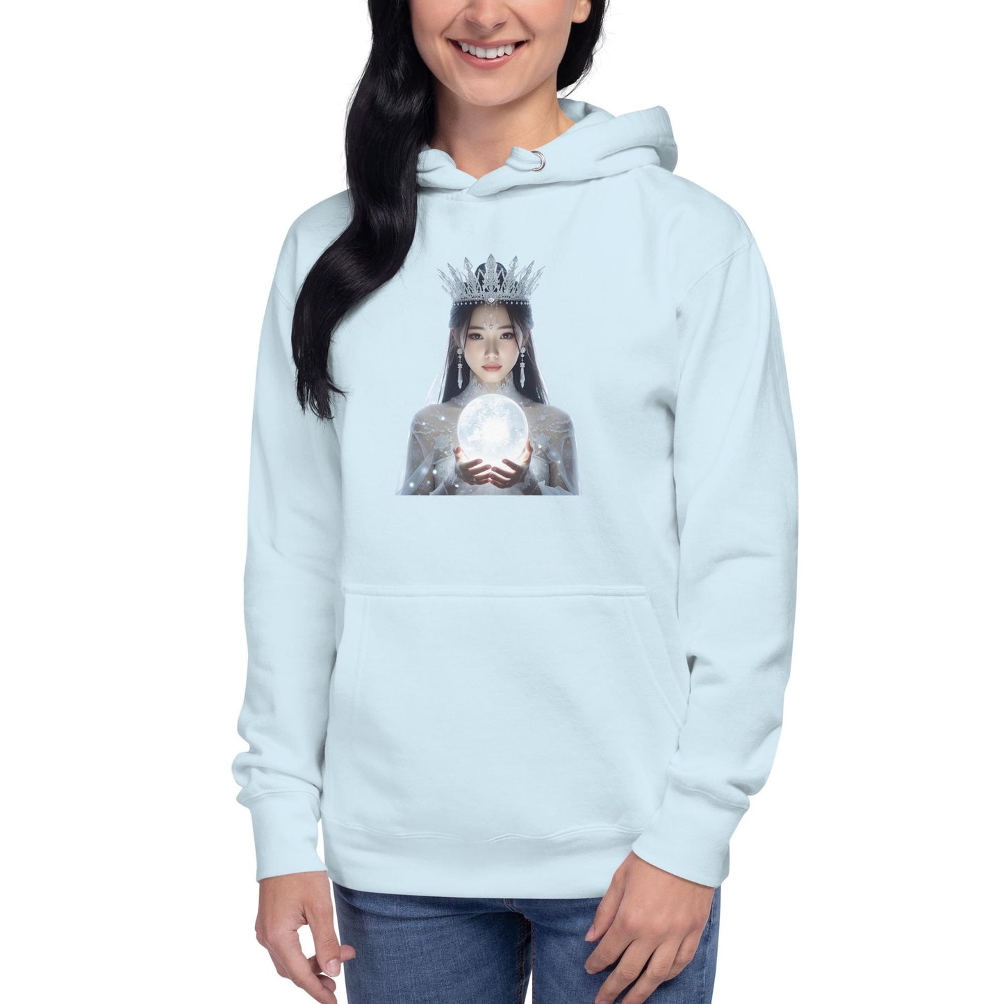 Fantasy Christmas Winter Queen Hoodie | Unisex Holiday Sweatshirt | Crystal Orb Graphic
