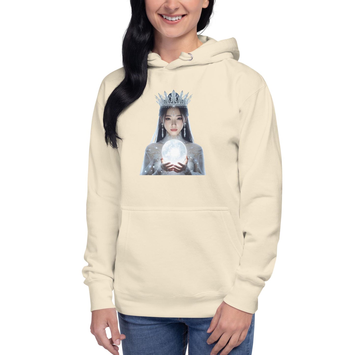 Fantasy Christmas Winter Queen Hoodie | Unisex Holiday Sweatshirt | Crystal Orb Graphic