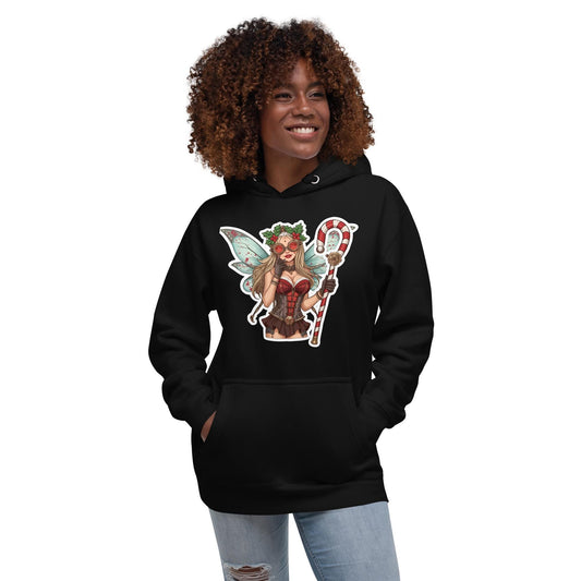 Steampunk Christmas Fairy Hoodie | Candy Cane Staff | Festive Fantasy Streetwear