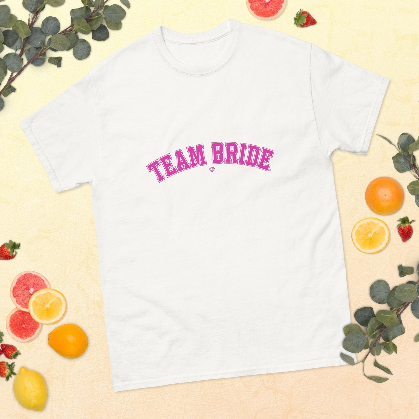 Team Bride Varsity Arch T-Shirt | Bachelorette Hen Party Shirt | Bridal Party Tee | Unisex | White on Black or Black on White | Personalized