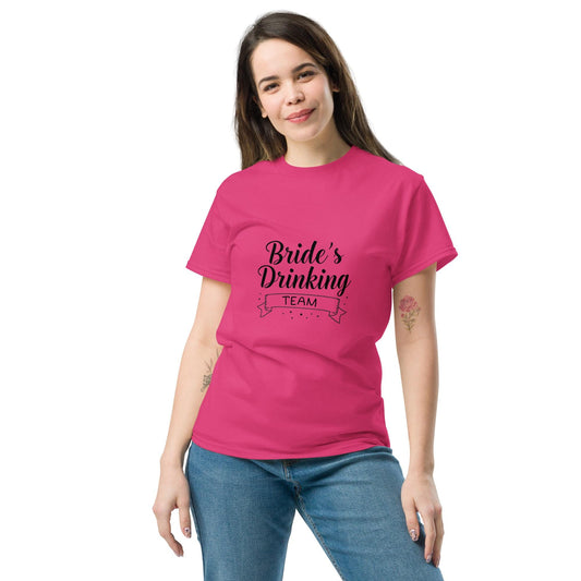 Brides Drinking Team T-Shirt | Bachelorette Hen Party Shirt | Pink, Light Pink, White | Unisex Funny Bridal Party Tee | Matching