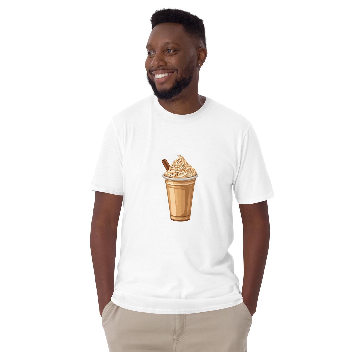 Iced Coffee Frappe  Unisex Softstyle T-Shirt (Black & White)