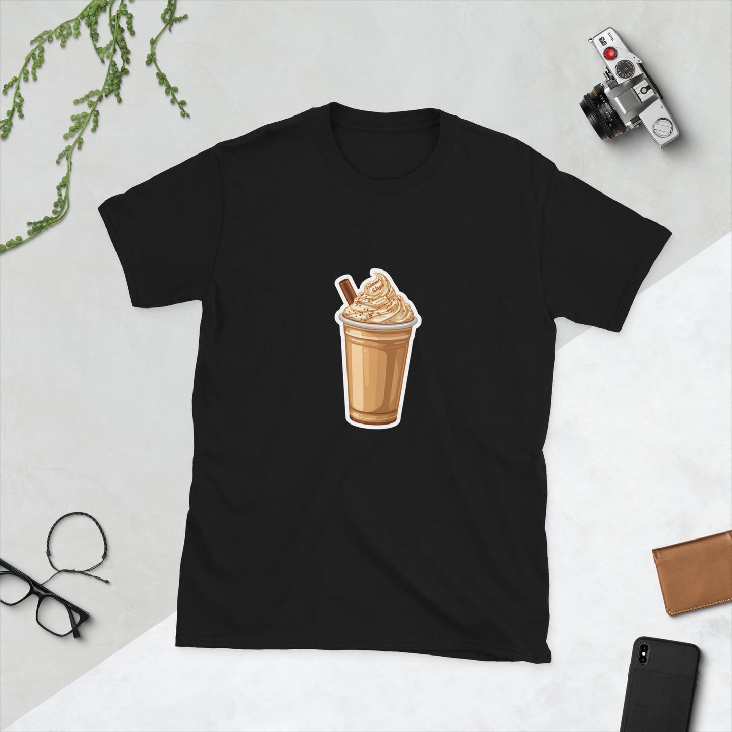 Iced Coffee Frappe  Unisex Softstyle T-Shirt (Black & White)