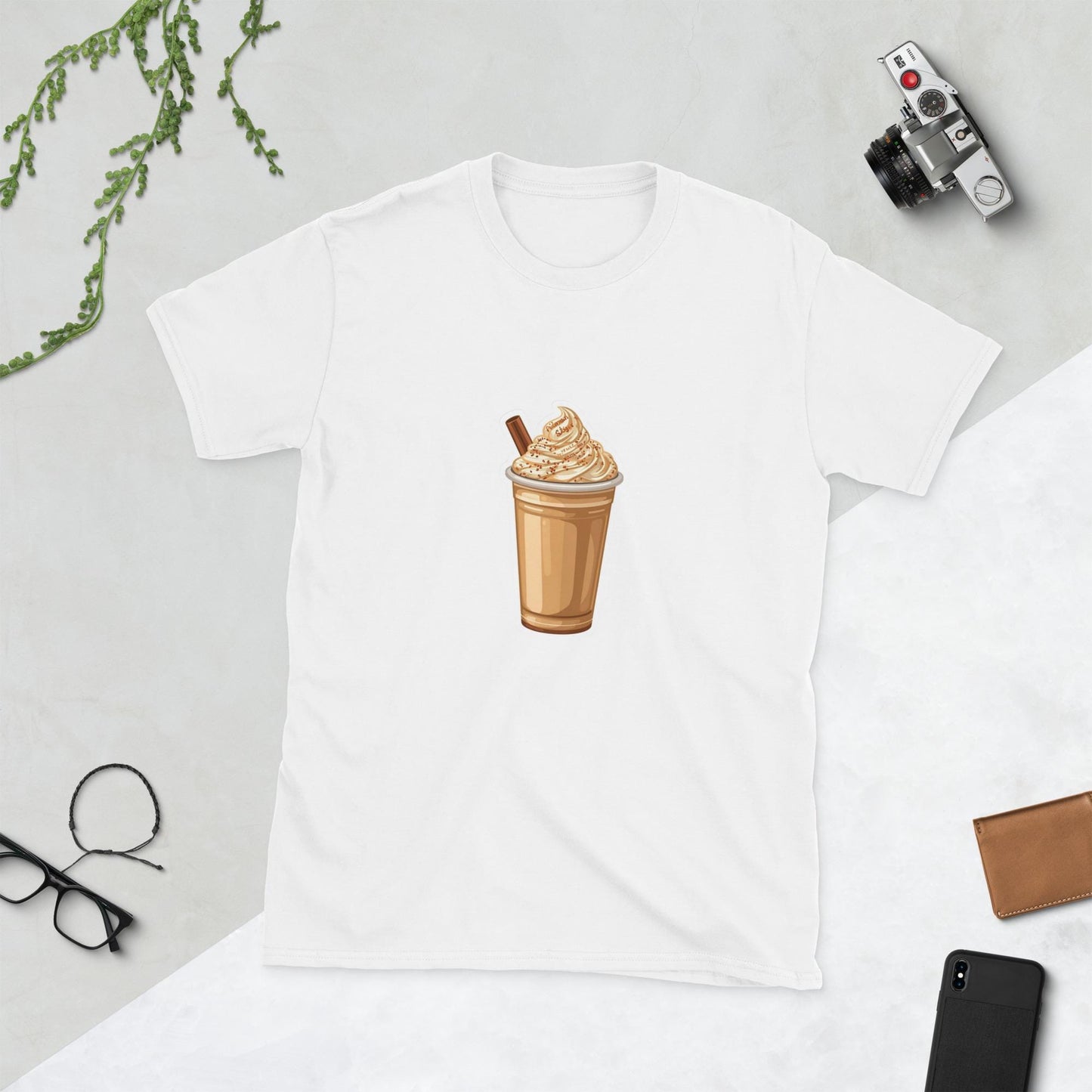 Iced Coffee Frappe  Unisex Softstyle T-Shirt (Black & White)