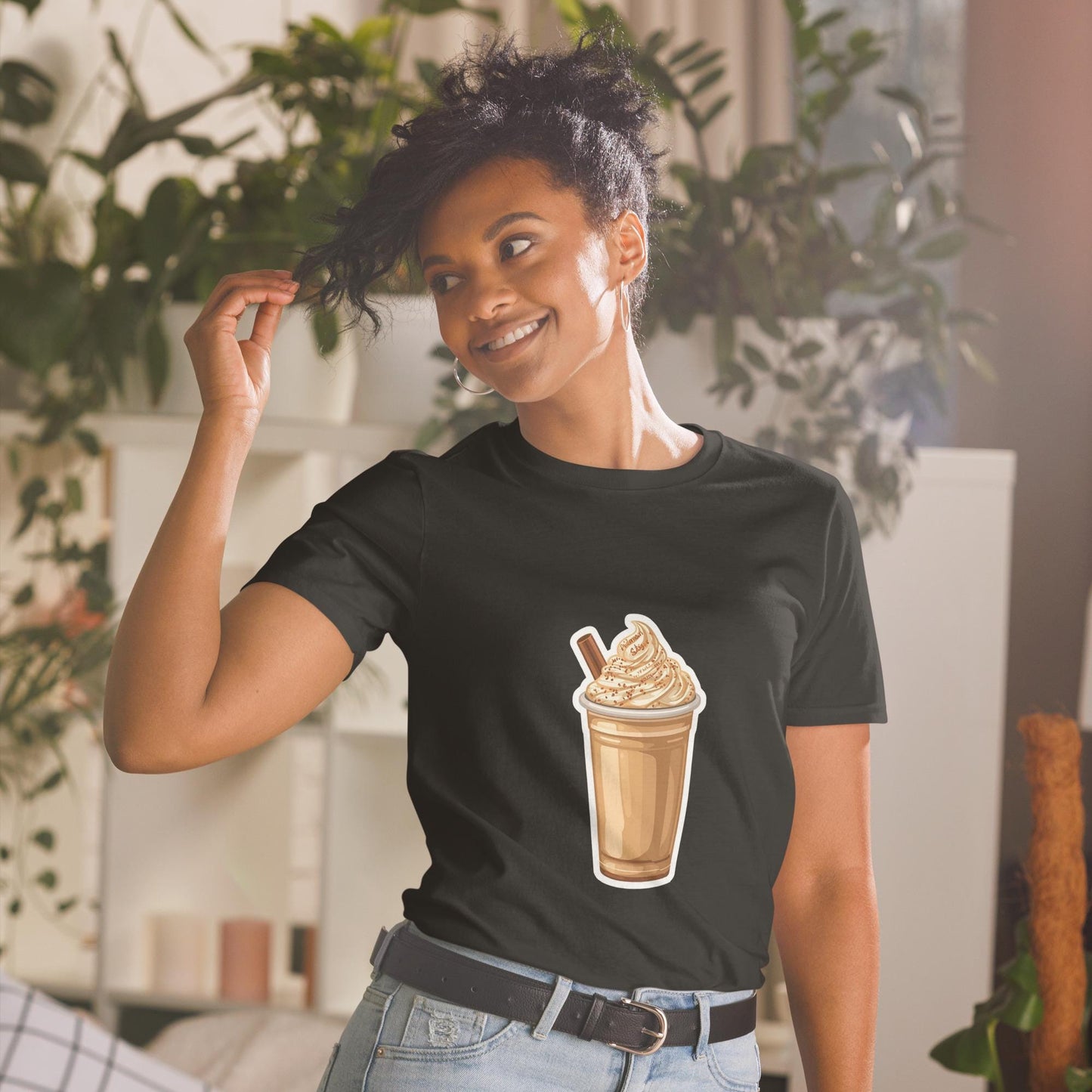 Iced Coffee Frappe  Unisex Softstyle T-Shirt (Black & White)
