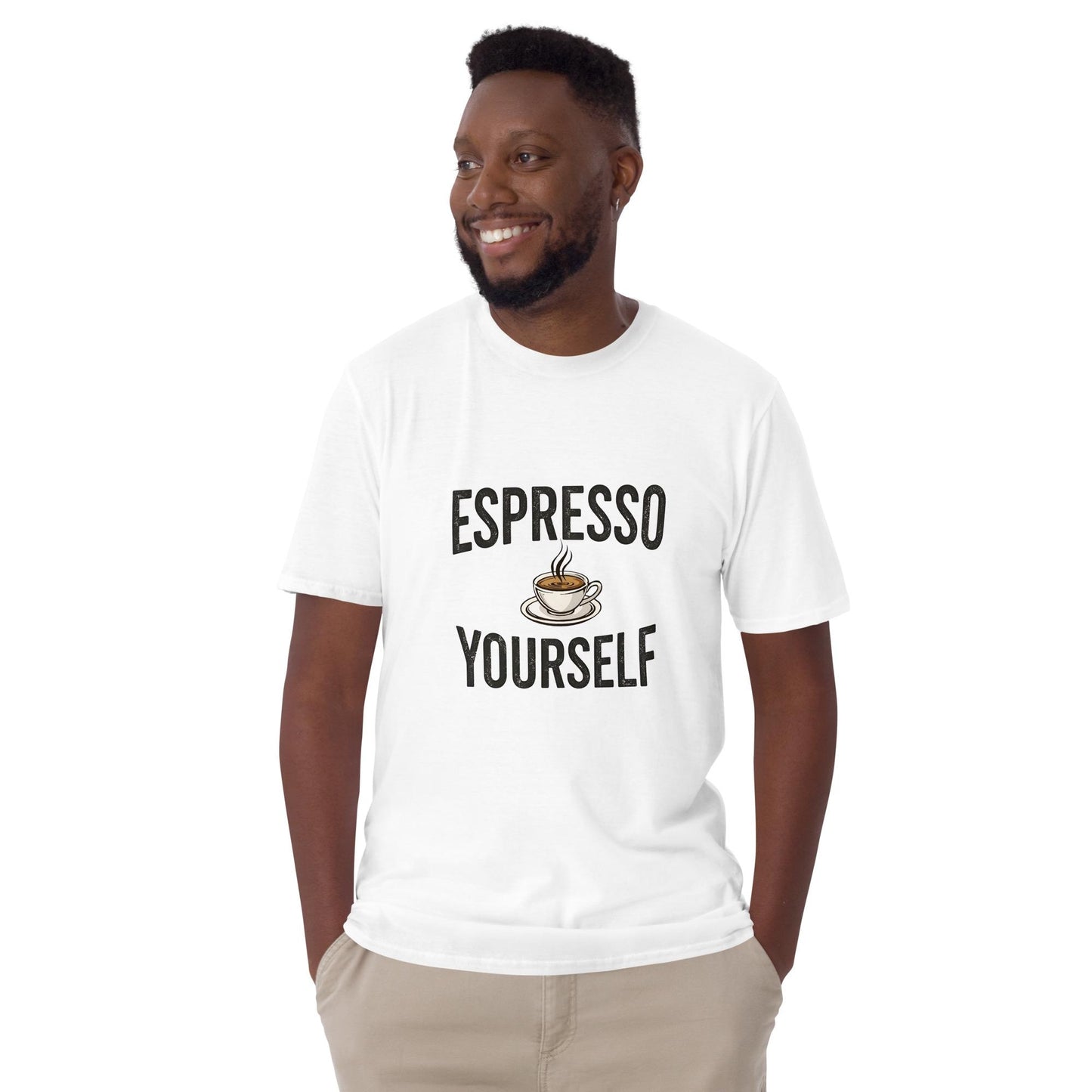Espresso Yourself  Unisex Softstyle T-Shirt (Black & White)