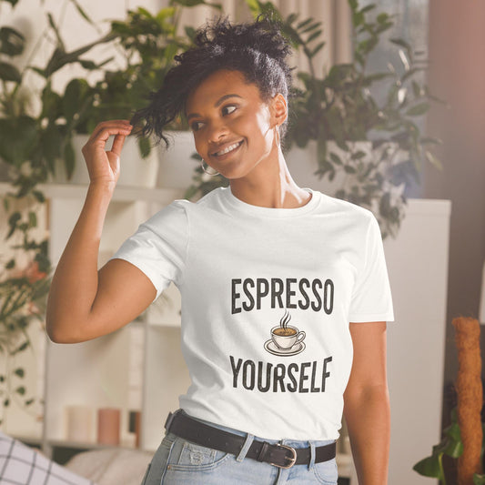 Espresso Yourself  Unisex Softstyle T-Shirt (Black & White)