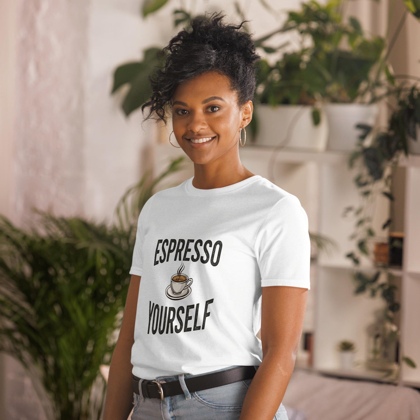 Espresso Yourself  Unisex Softstyle T-Shirt (Black & White)