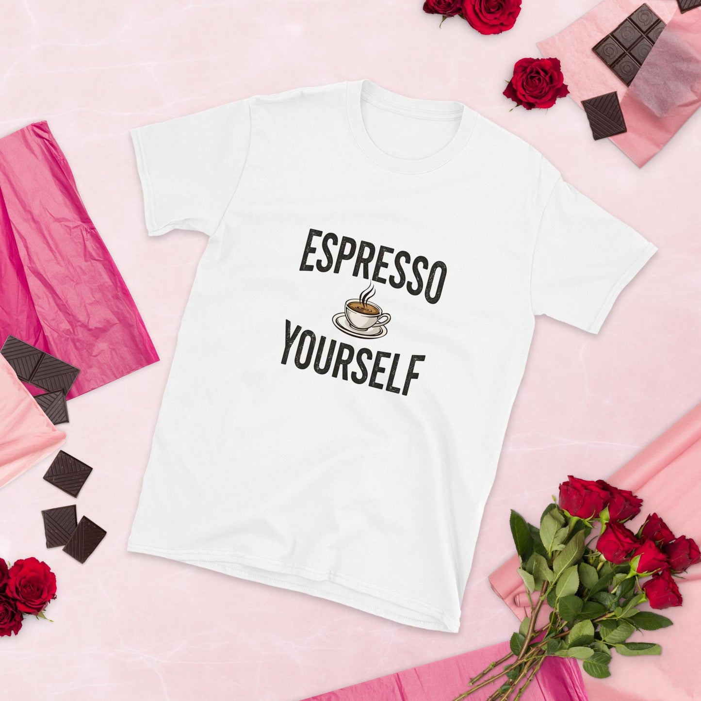 Espresso Yourself  Unisex Softstyle T-Shirt (Black & White)