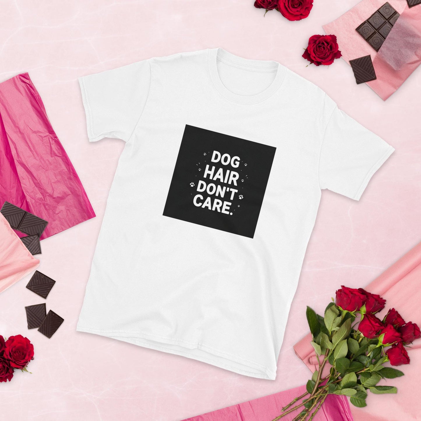 Dog Hair Dont Care T-Shirt, Funny Dog Lover Tee, Unisex Softstyle Shirt, Pet Parent Gift, Ring-Spun Cotton, S3XL