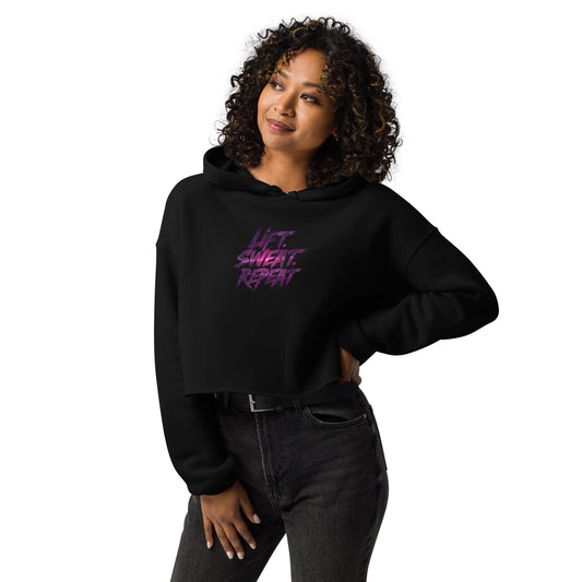 Lift Sweat Repeat Cropped Hoodie  Womens Gym Hoodie  Motivational Workout Crop Top  Fitness Streetwear  Athleisure Gift