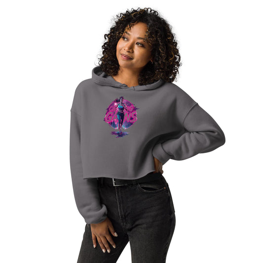 Women's Cropped Hoodie  Gym Gains Sweatshirt | Lift Heavy Fitness Hoodie | Fitgirl Workout Top | Sporty Streetwear