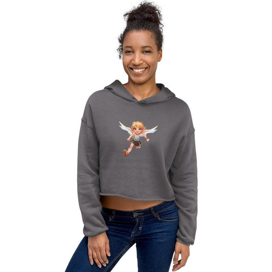 Fairy Sport Crop Hoodie  Cute Fitness Hoodie with Magic Fairy Design | Womens Cropped Sweatshirt