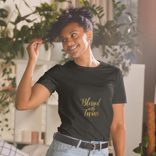 Blessed With Twins T-Shirt  Twin Mom Dad Shirt, Funny Family Graphic Tee, Parent of Twins Gift