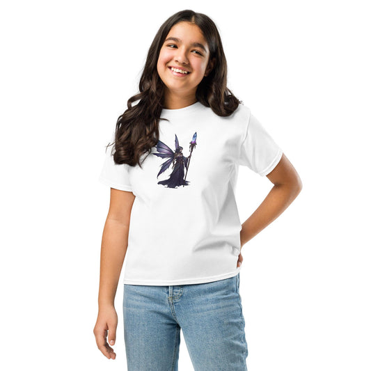 Dark Fairy Sorceress T Shirt | Unisex 100 percent Cotton | Black or White | XS to XL | Fantasy Fairycore Graphic Tee
