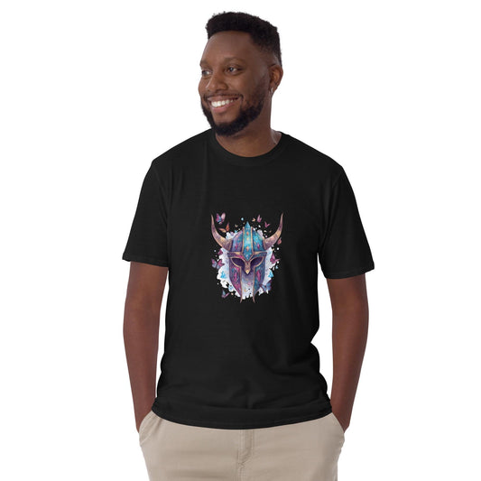 Fairy Viking Helmet T Shirt | Unisex 100 percent Cotton | Black or White | XS to XL | Butterfly Crystal Norse Aesthetic Tee