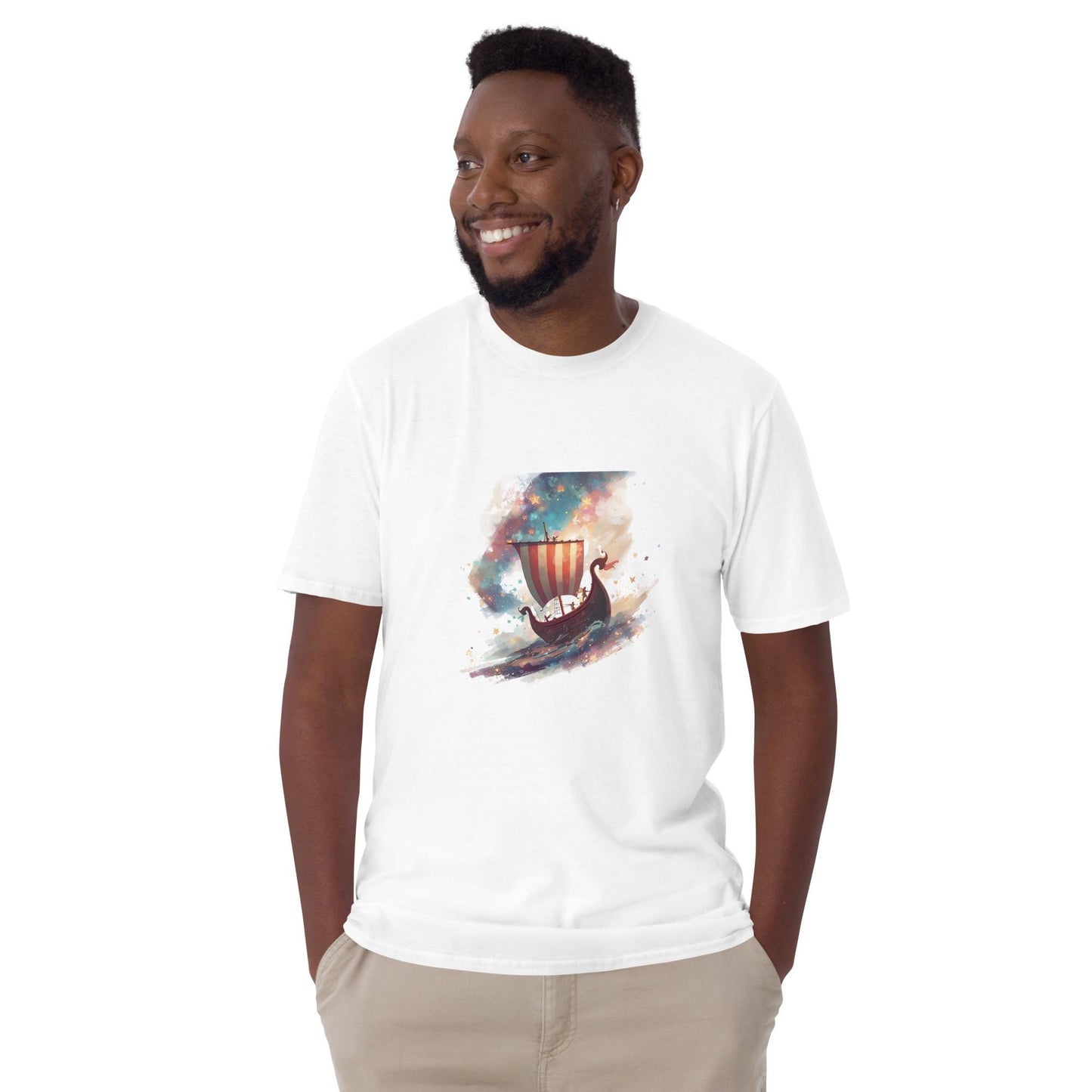 Fairy Viking Longship T Shirt | Unisex | Black or White | Celestial Norse Boat Graphic | Fantasy Aesthetic Top