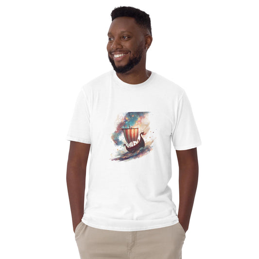 Fairy Viking Longship T Shirt | Unisex | Black or White | Celestial Norse Boat Graphic | Fantasy Aesthetic Top