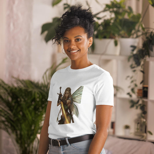 Fairy Viking Warrior T Shirt | Unisex | Black or White | Fantasy Fairycore Sword Graphic