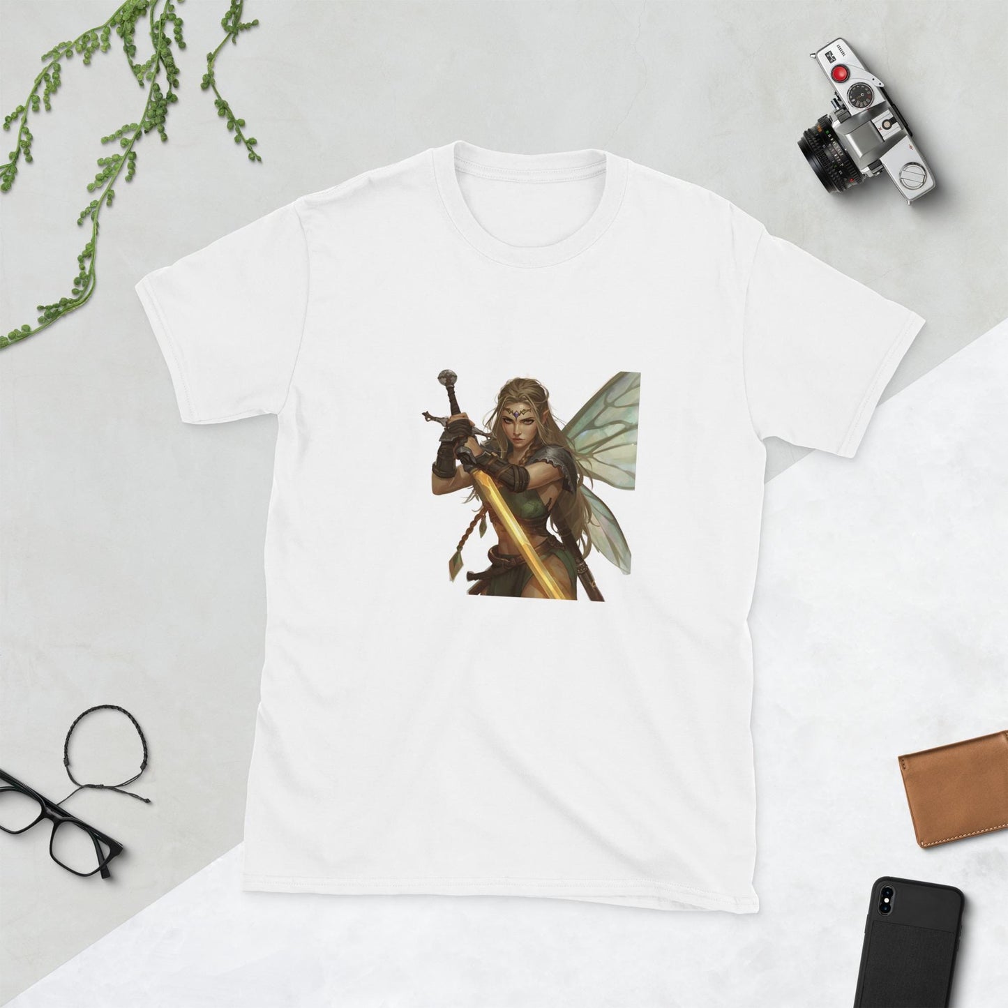 Fairy Viking Warrior T Shirt | Unisex | Black or White | Fantasy Fairycore Sword Graphic