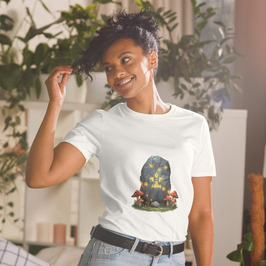 Fairy Door Mushroom T Shirt | Cottagecore Fairycore Tee | Enchanted Forest Graphic | Black or White