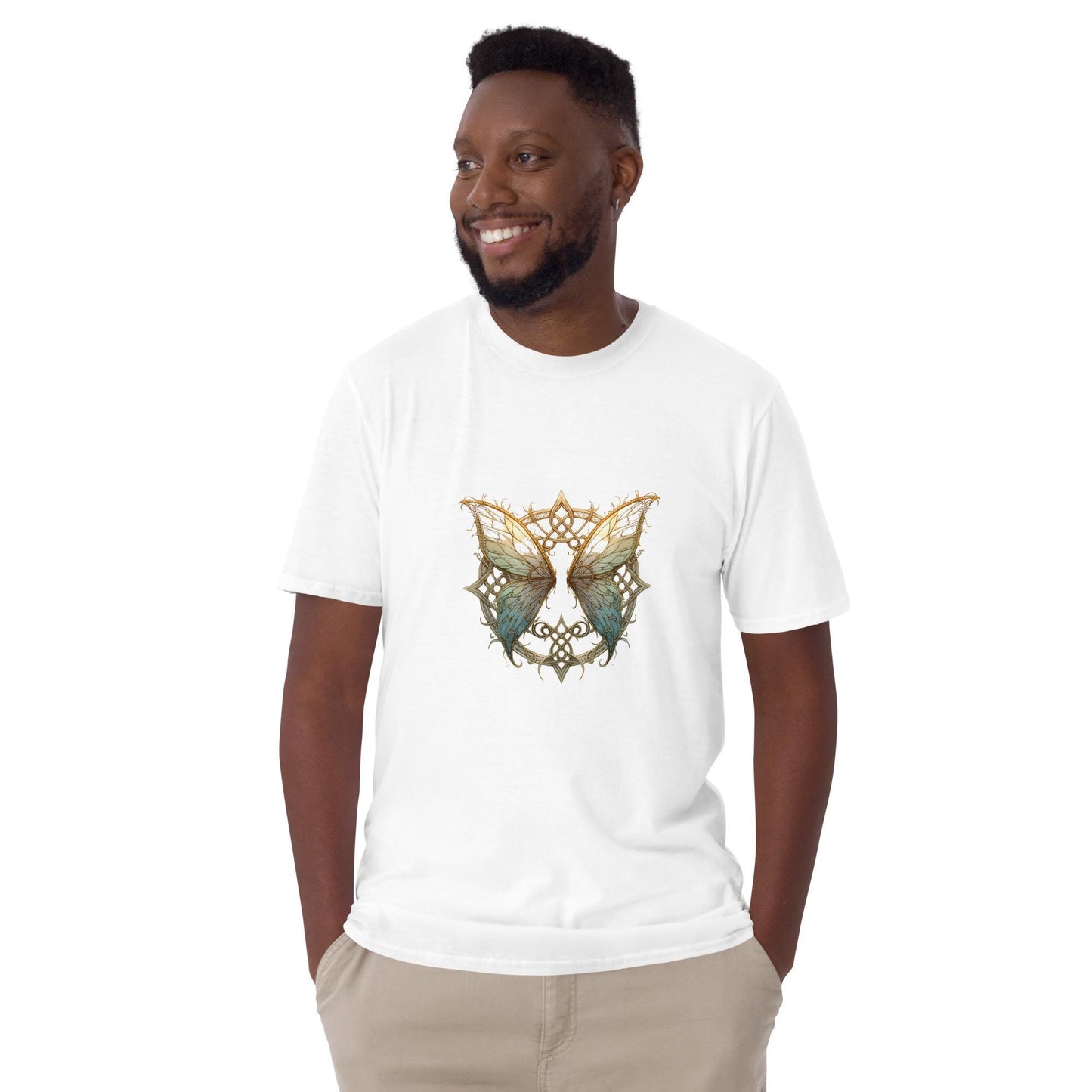 Celtic Fairy Wings Knot T Shirt | Fantasy Illustration Tee | White Background Art | Black or White