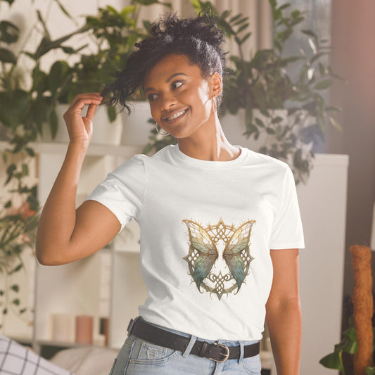 Celtic Fairy Wings Knot T Shirt | Fantasy Illustration Tee | White Background Art | Black or White