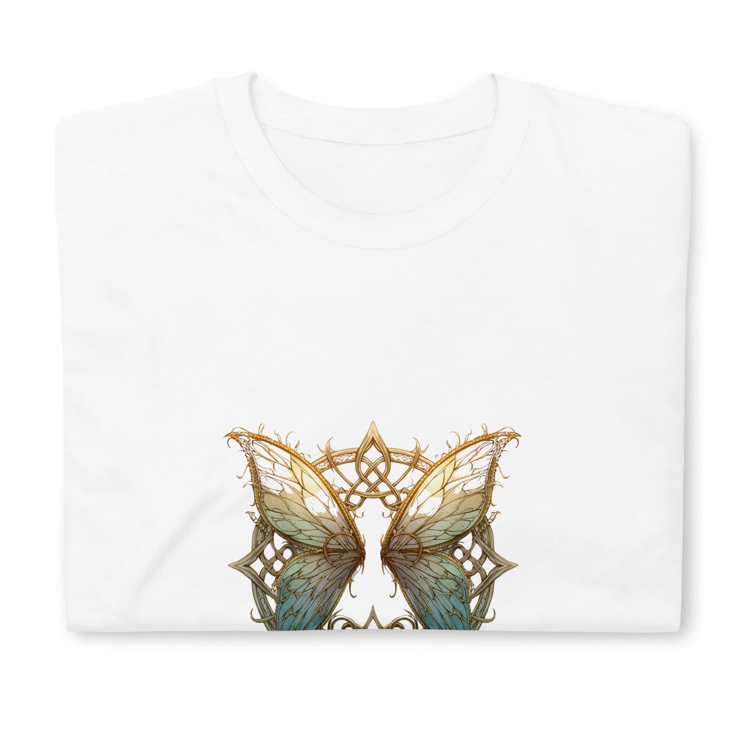 Celtic Fairy Wings Knot T Shirt | Fantasy Illustration Tee | White Background Art | Black or White