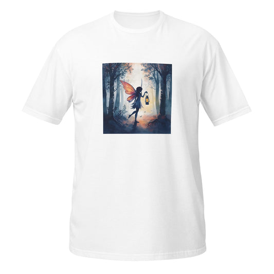 Lantern Fairy Forest T Shirt | Enchanted Woodland Graphic | Fairycore Aesthetic | White
