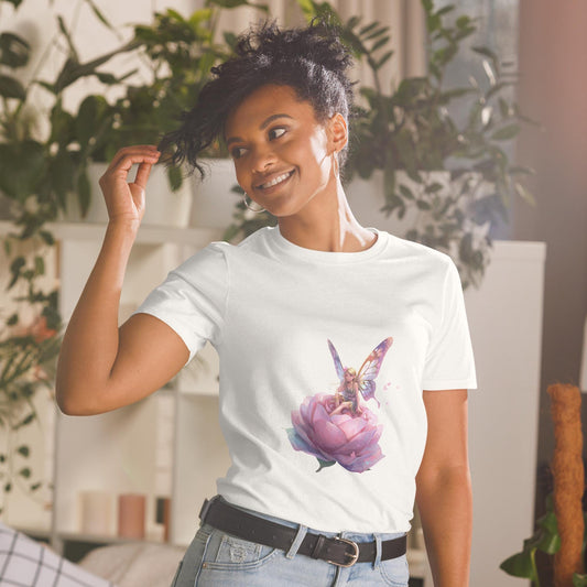 Floral Fairy Rose T-Shirt | Fairycore Graphic | Black or White | Unisex Tee