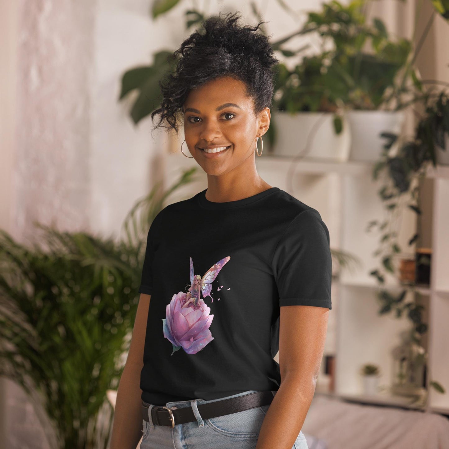 Floral Fairy Rose T-Shirt | Fairycore Graphic | Black or White | Unisex Tee
