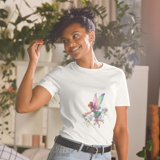 Daisy Garden Fairy T-Shirt | Pastel Wings Fairycore Graphic | Black or White | Unisex Tee