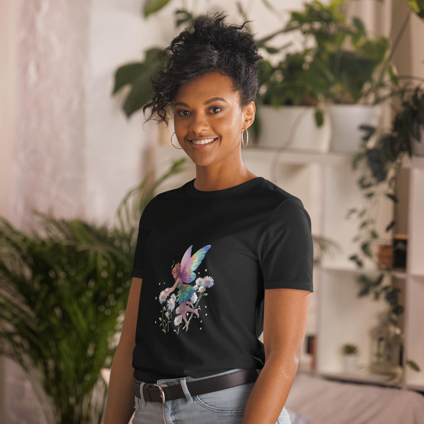 Daisy Garden Fairy T-Shirt | Pastel Wings Fairycore Graphic | Black or White | Unisex Tee