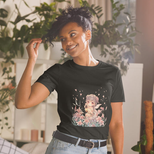 Floral Fairy T-Shirt | Chibi Pastel Fairycore Graphic | Black or White